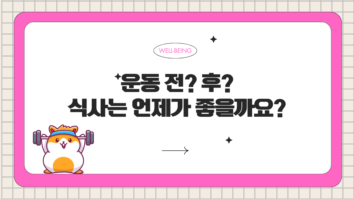 운동 전,후 식사